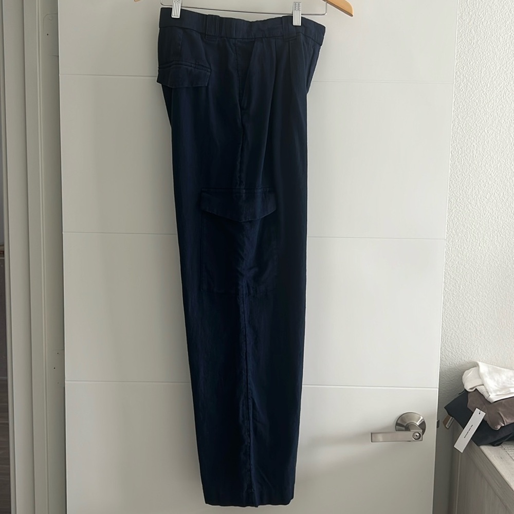Abercrombie & fitch blue linen cargo slack pants size small